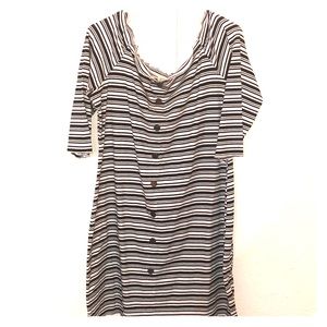 Stripped off shoulder dress